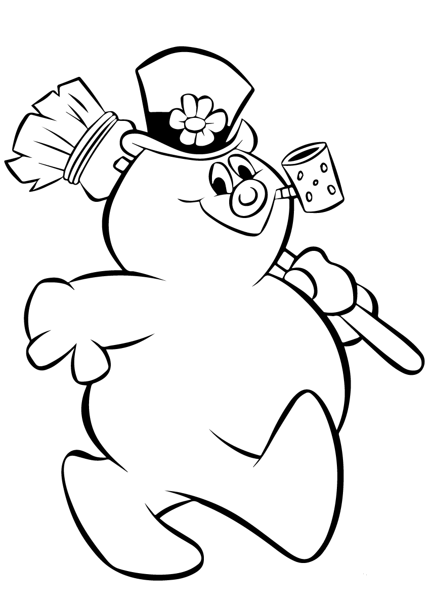 Frosty Snowman Coloring Page ColouringPages