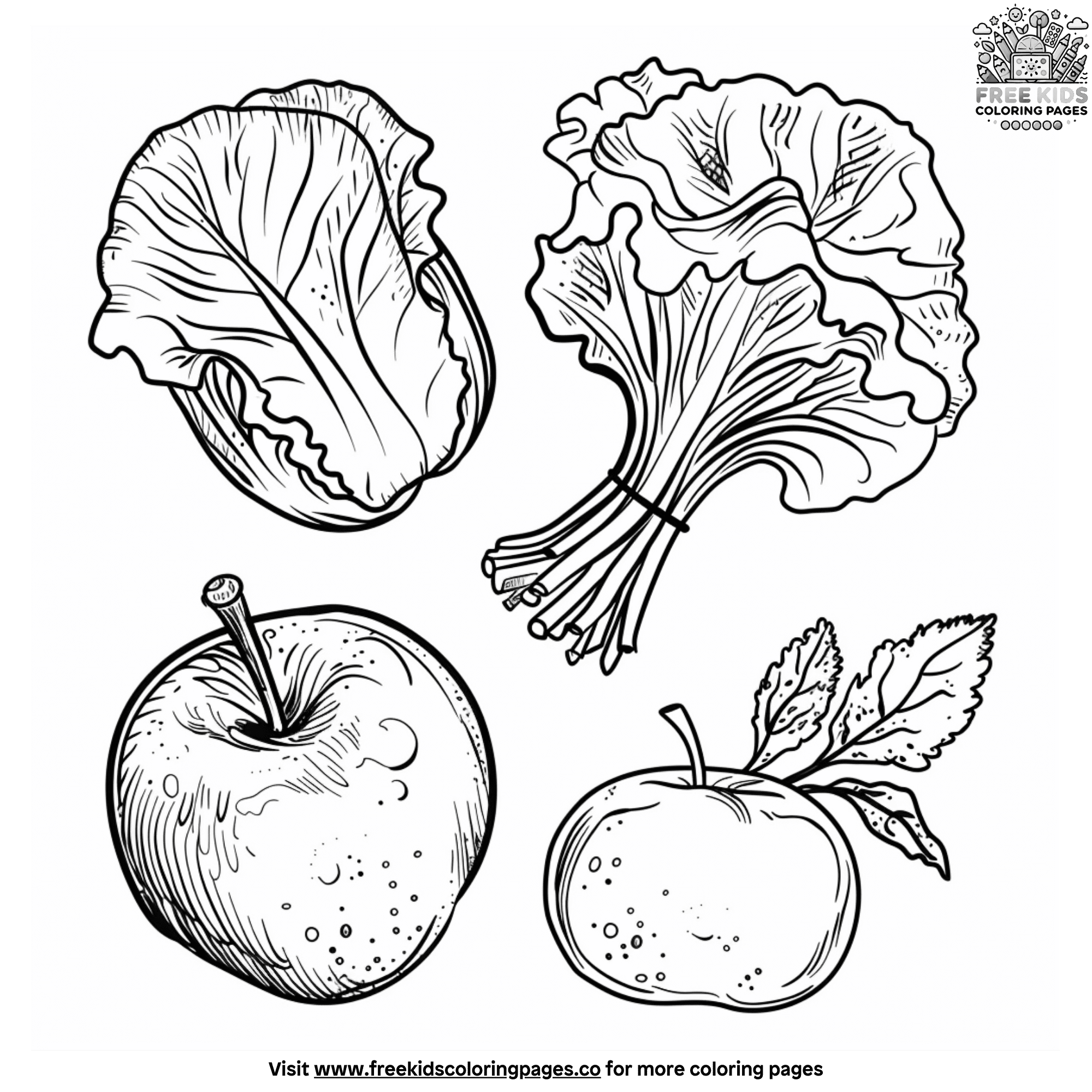 Fruit And Veggie Coloring Pages Learn While You Color