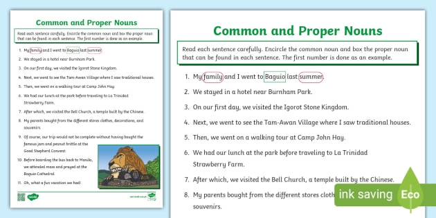 Fun With Common And Proper Nouns Worksheet PDF 49 OFF