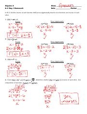 Function Operation Composition Worksheet HW pdf Name Date 