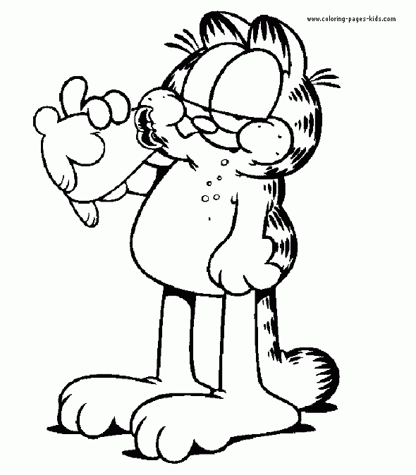 Garfield Color Page Cartoon Color Pages Printable Cartoon Coloring 