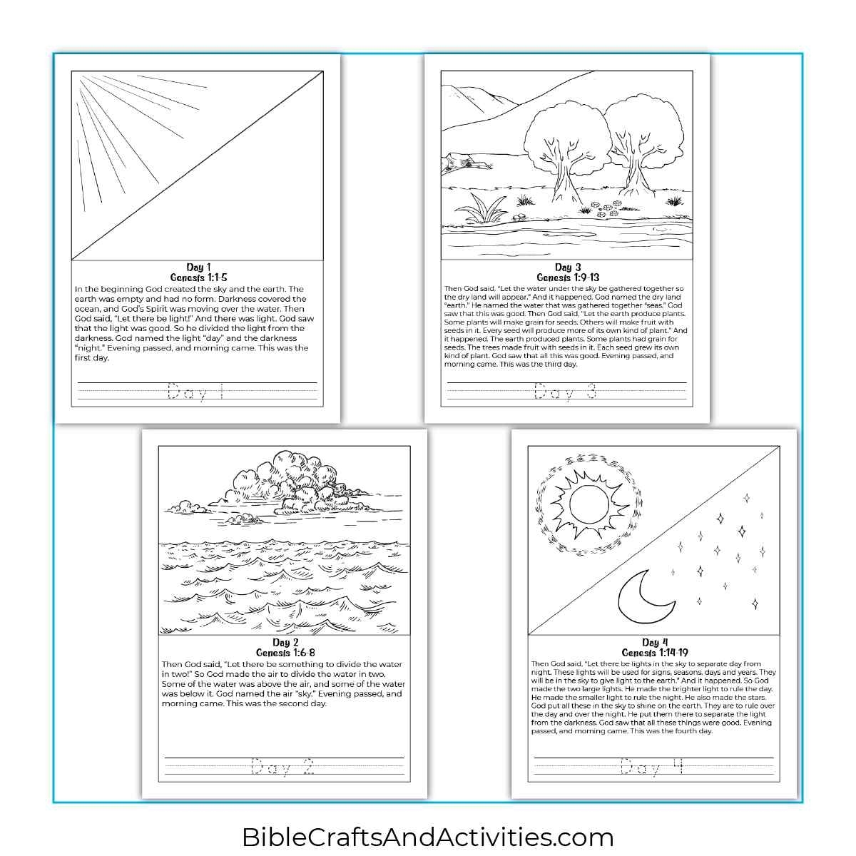 Genesis Creation Coloring Pages Bringing The Bible To Life For Kids