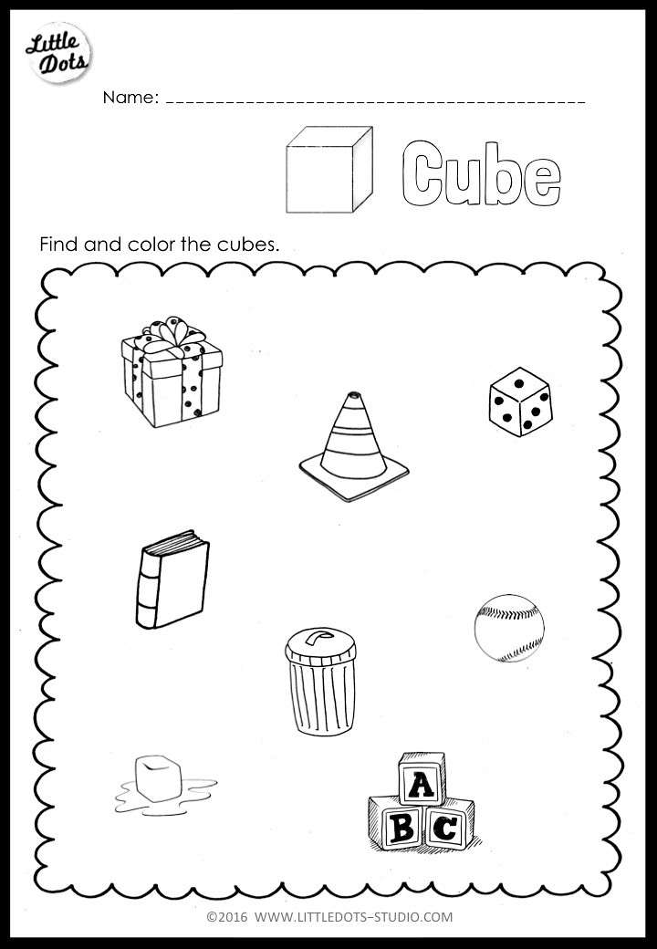Get 3D Shape Worksheet For Kindergarten Images
