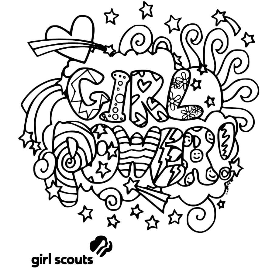 Girl Power Girl Scouts Coloring Page Free Printable Coloring Pages