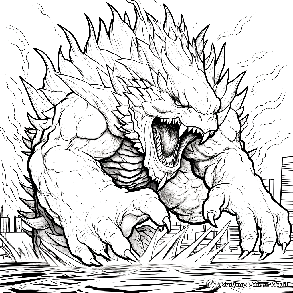 Godzilla Coloring Pages Free Printable 