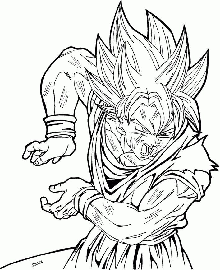 Goku Super Saiyan Coloring Pages Coloring Home
