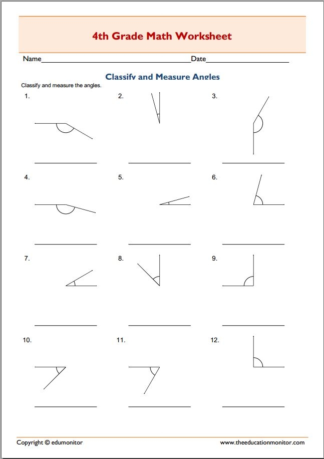 Grade 4 Finding Angles Worksheets Angleworksheets