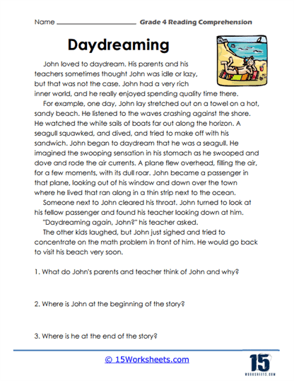 Grade 4 Reading Comprehension Worksheets Worksheets Library