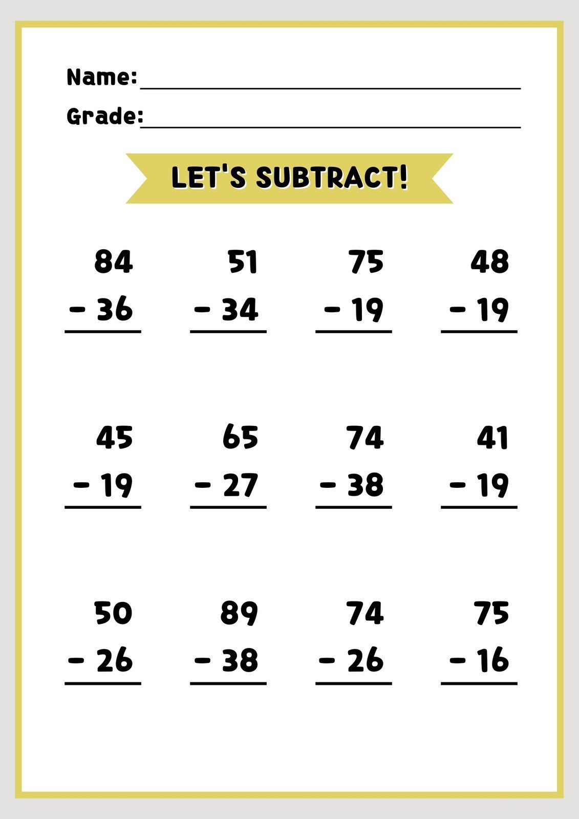 addition and subtraction worksheets for grade 3