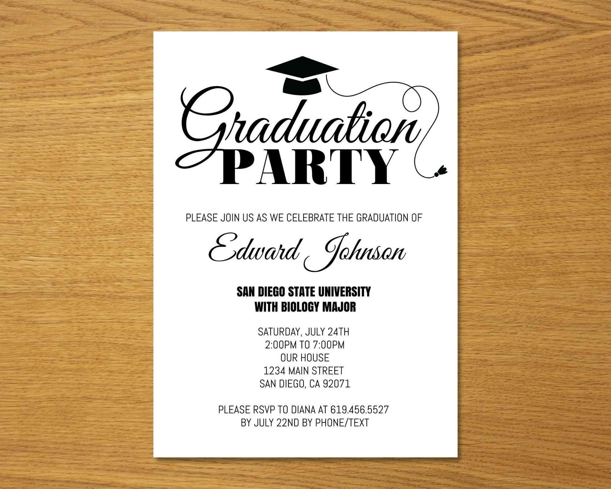 printable graduation party invitation template