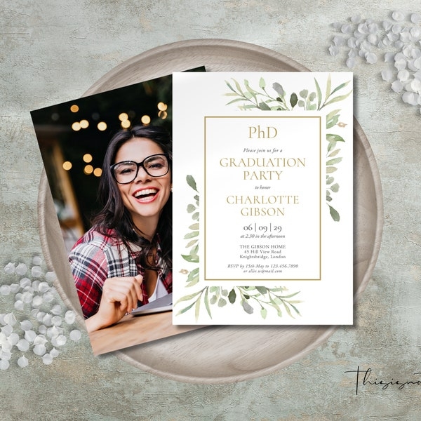 phd graduation invitation template