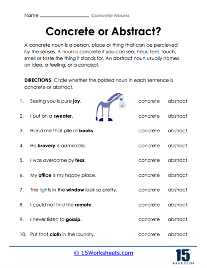 Grammar Worksheets 15 Worksheets In 2024 Concrete Nouns Nouns