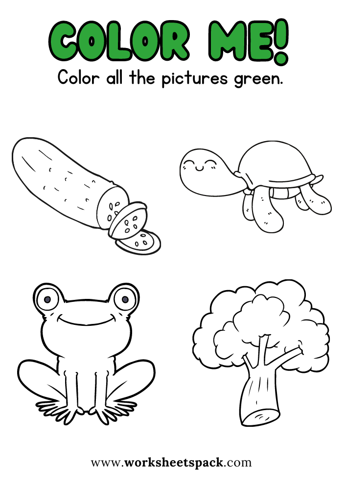 Green Coloring Pages Printable Green Printable Free Picture 