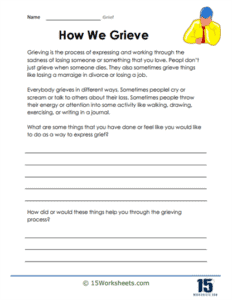 worksheets for grief