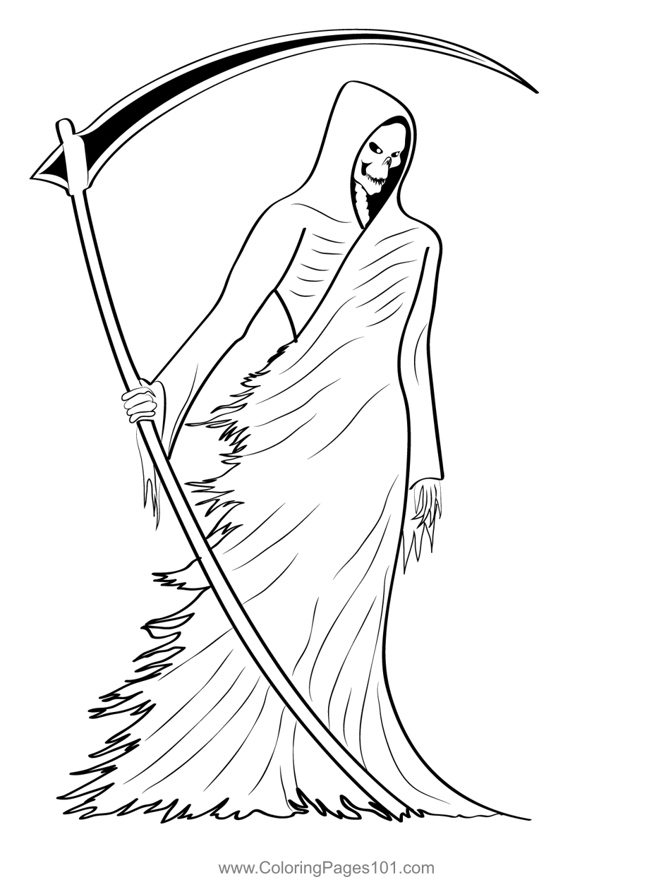 Grim Reaper Coloring Page For Kids Free Grim Reapers Printable 