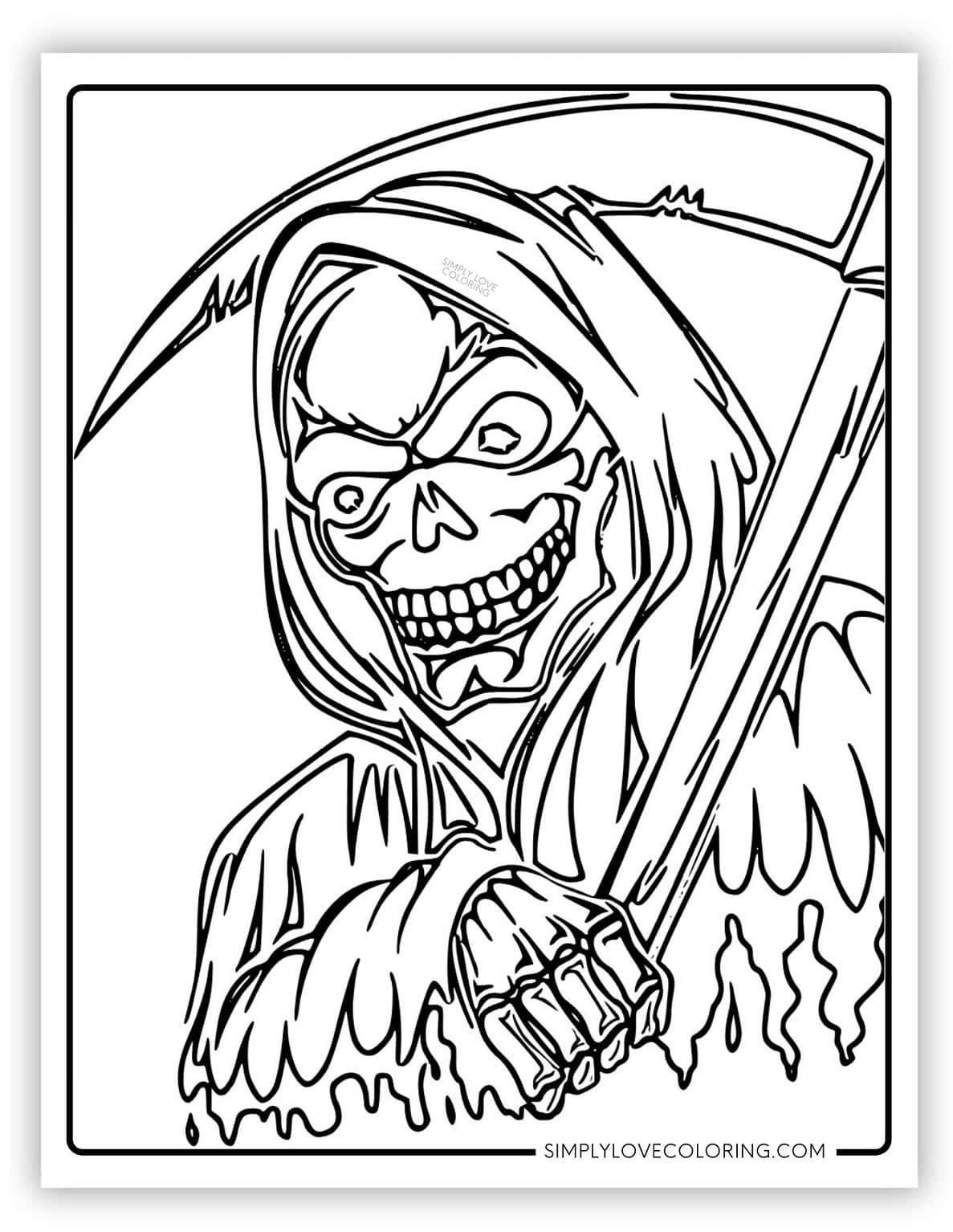 Grim Reaper Coloring Pages Free PDF Printables Simply Love Coloring