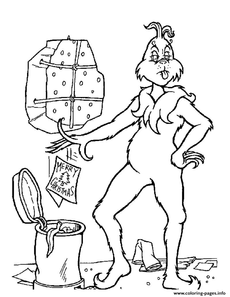 Grinch Coloring Hates Christmas Card Coloring Page Printable
