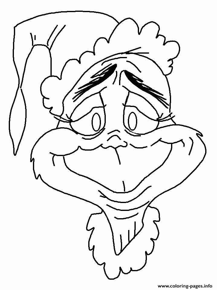 Grinch Face Coloring Page Printable