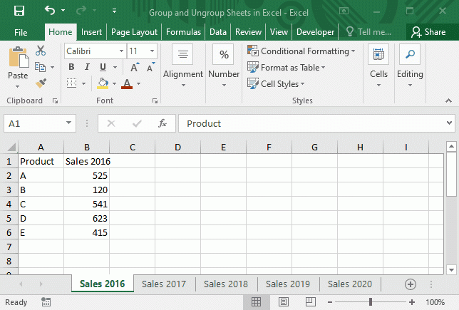 Group And Ungroup Worksheets In Excel Excel Unlocked