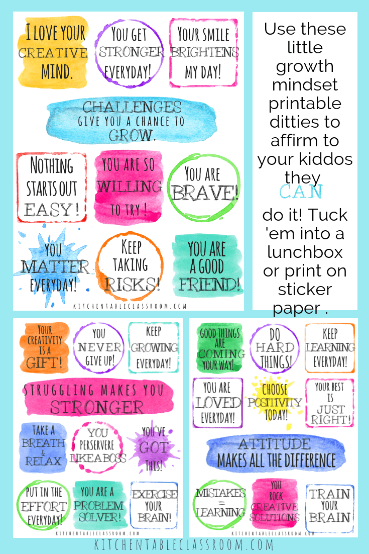Growth Mindset Affirmations Free Printable Cards Free Printable Templates