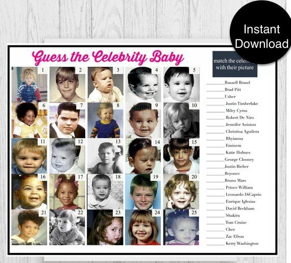 Guess The Celebrity Baby Quiz Printable With Answers Printable Word 