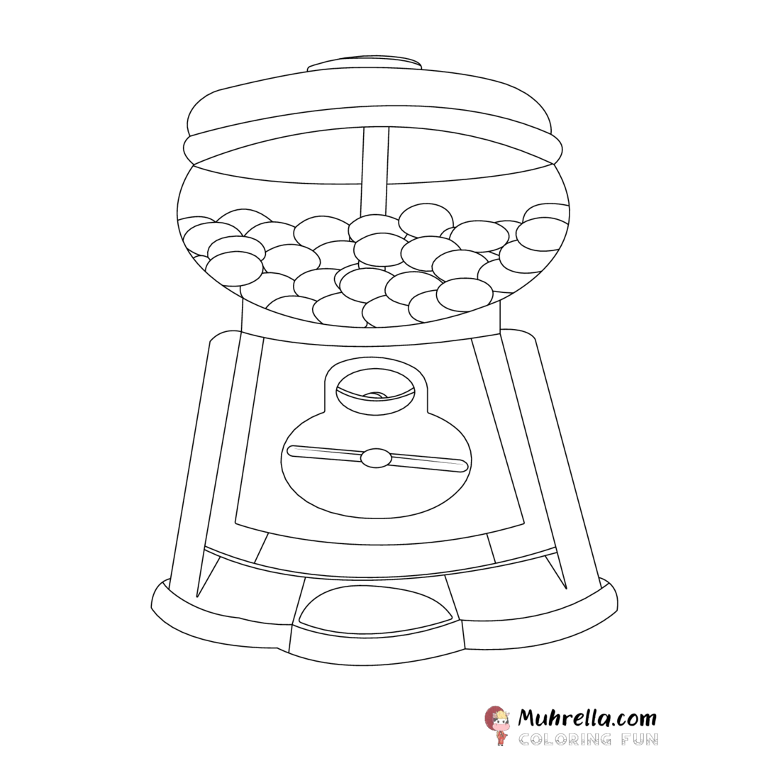 Gumball Machine Coloring Page