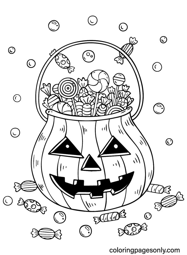 Halloween Candy Coloring Pages Coloring Pages For Kids And Adults