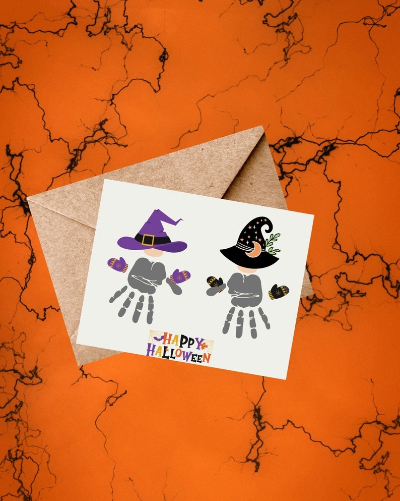 Halloween Craft For Kids Fall Craft Template Gnome Handprint Art Happy 