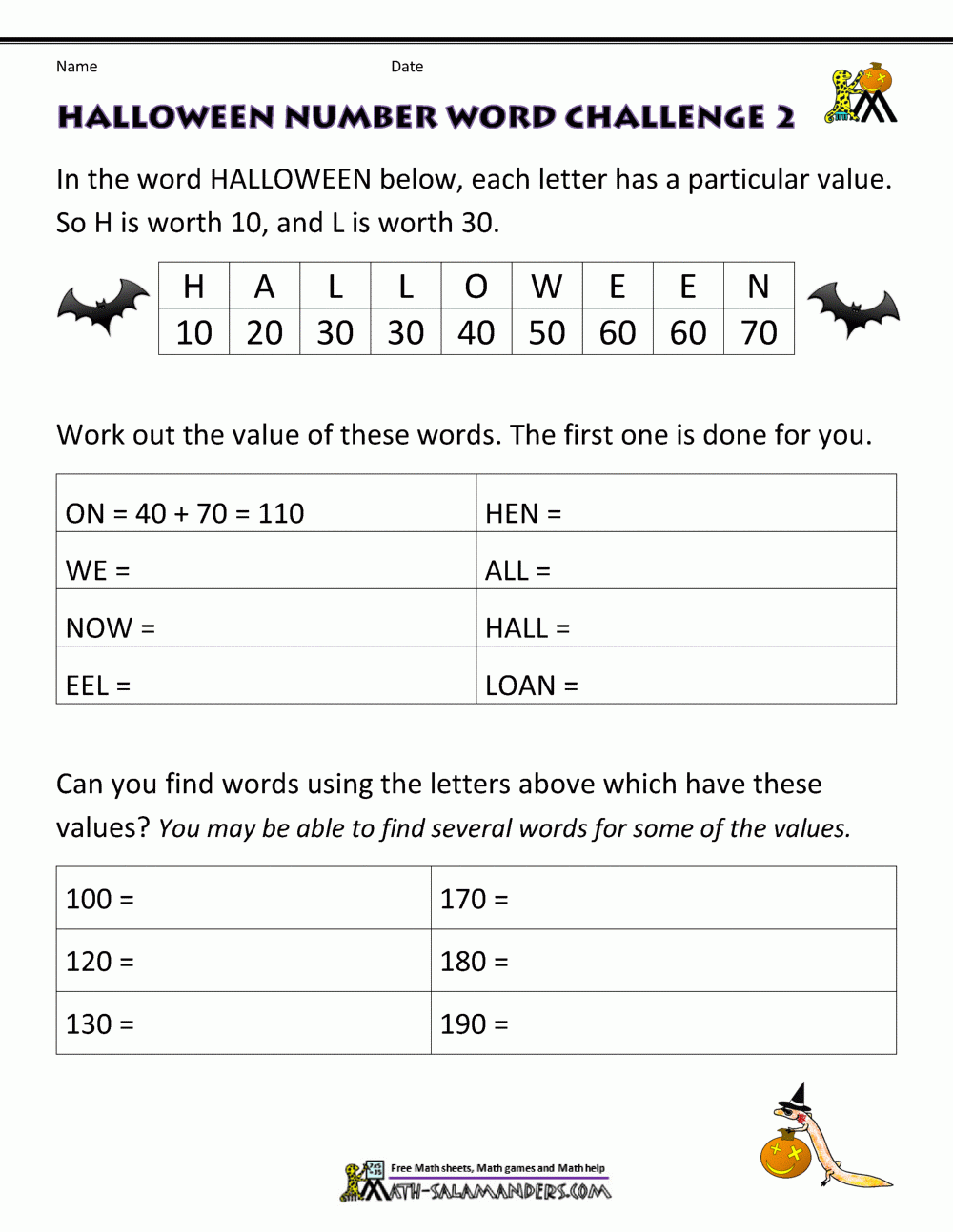 childrens halloween worksheets