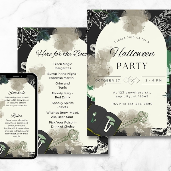 Halloween Pub Crawl Invitation Etsy
