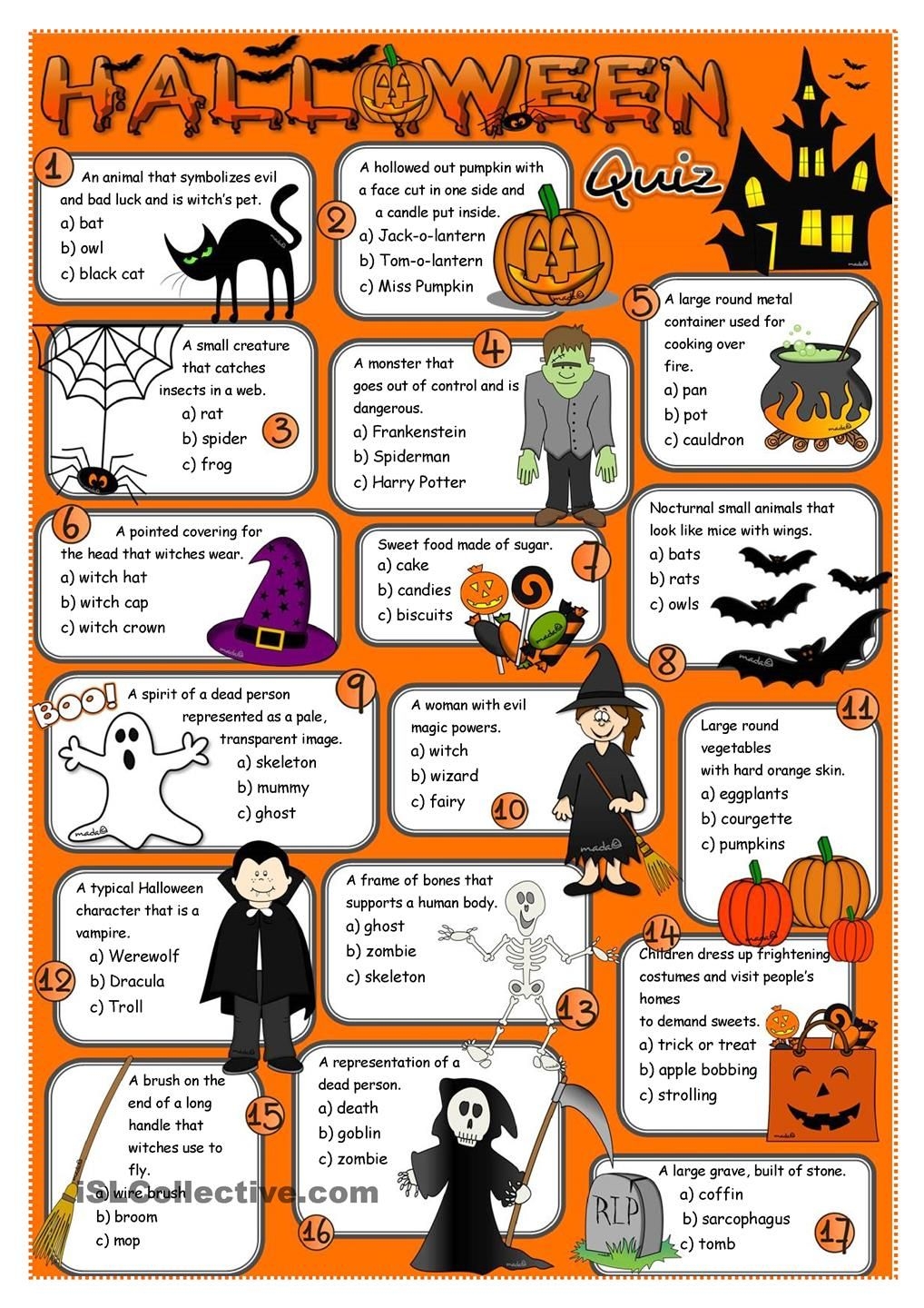 halloween picture quiz with answers printable free