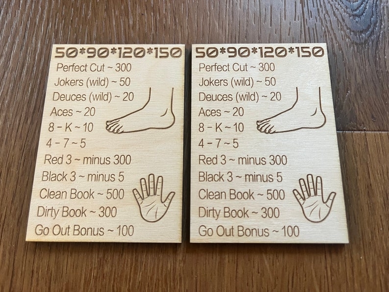 Hand And Foot Refernce Card Quick Guide Card wooden Game Set Family 