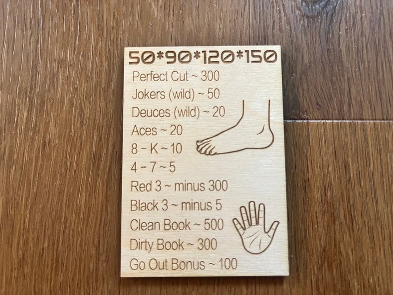 Hand And Foot Refernce Card Quick Guide Card wooden Game Set Family