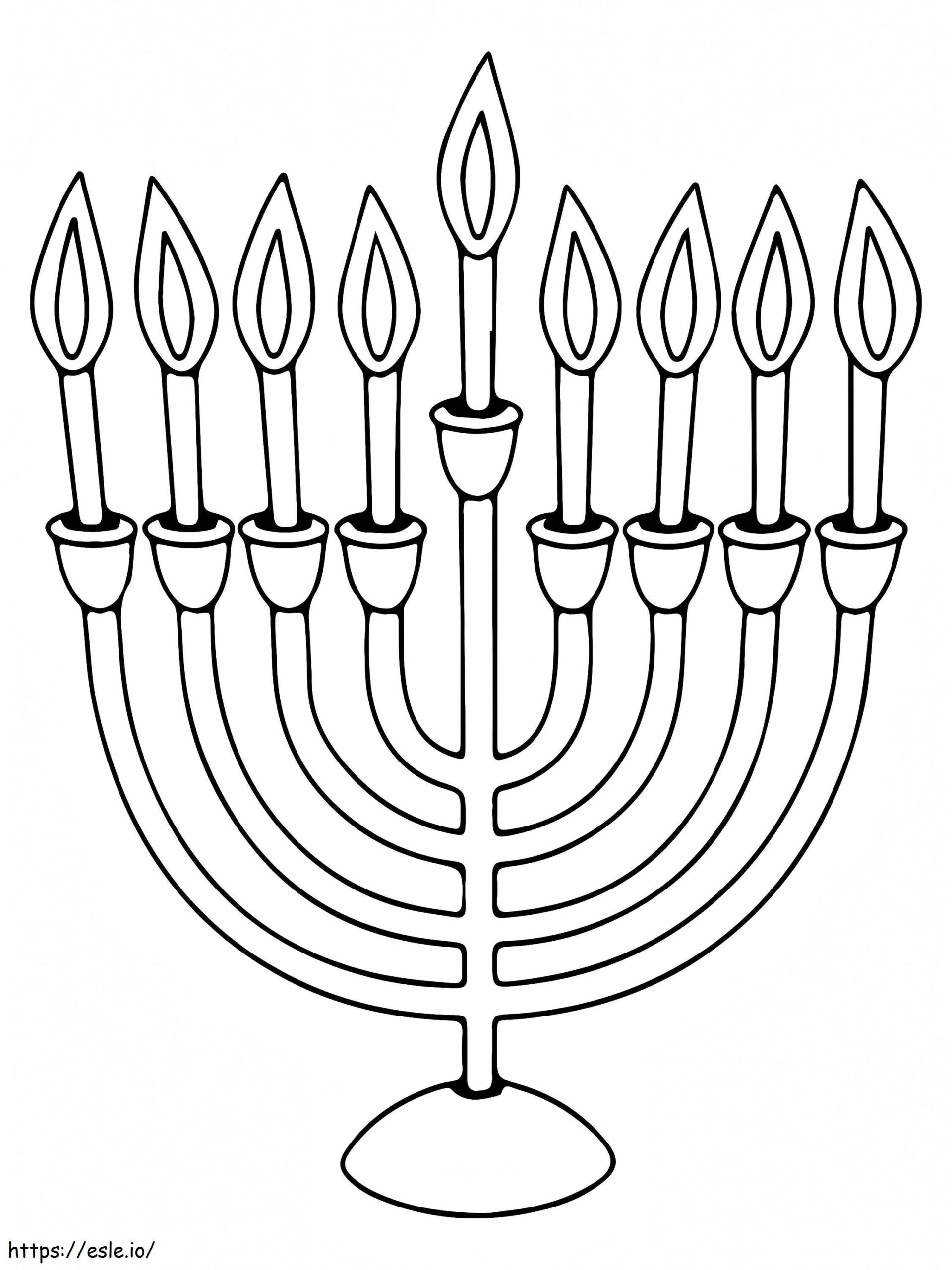 Hanukkah Menorah Coloring Page