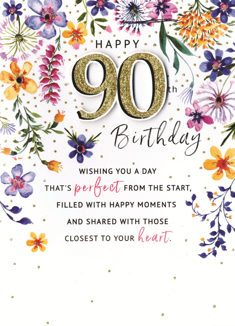 Happy 90th Birthday Card 90th Birthday Cards Happy 90th Birthday 