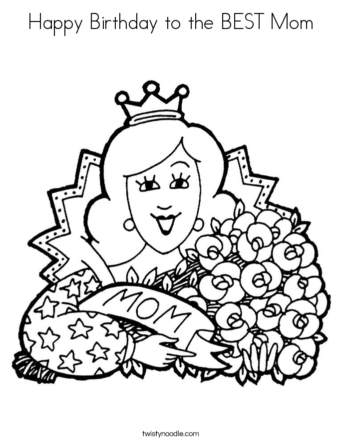 Happy Birthday Mom Coloring Pages