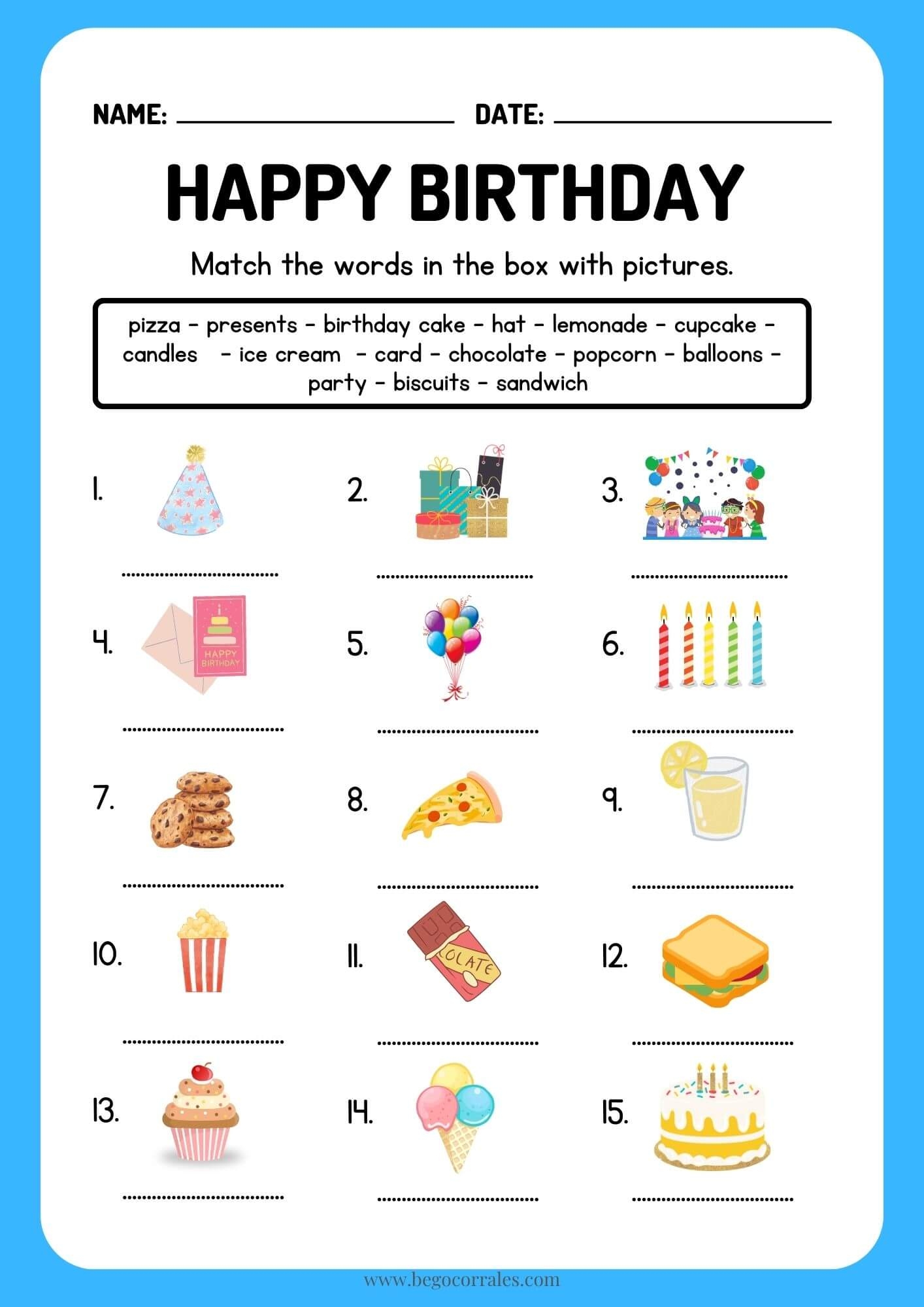Happy Birthday ESL Worksheet By Gabitza Worksheets Library