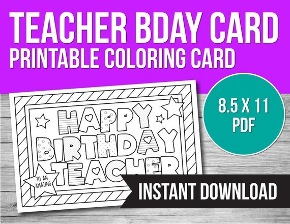 Happy Birthday Teacher Card Printable Prntbl concejomunicipaldechinu 