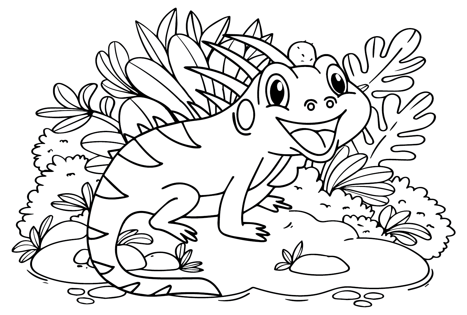 Happy Iguana Coloring Page Free Printable Coloring Pages