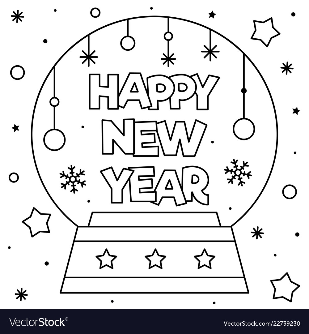 Happy New Year 2025 Coloring Pages
