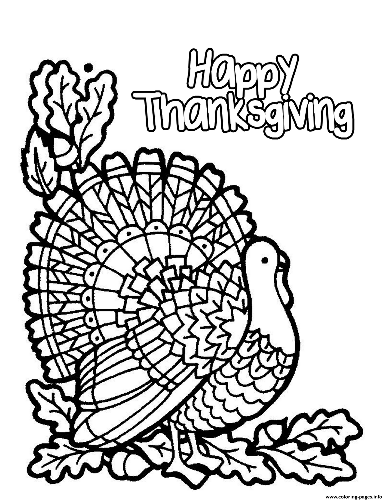Happy Thanksgiving Day Coloring Pages