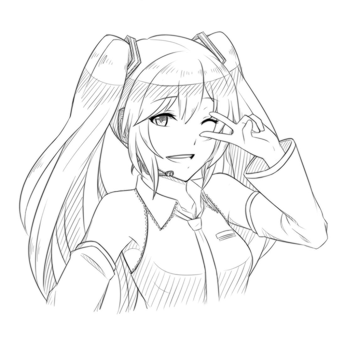 Hatsune Miku Coloring Pages Coloring Nation