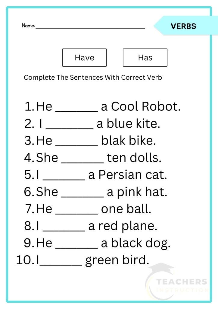Have Has Worksheet Worksheets Library