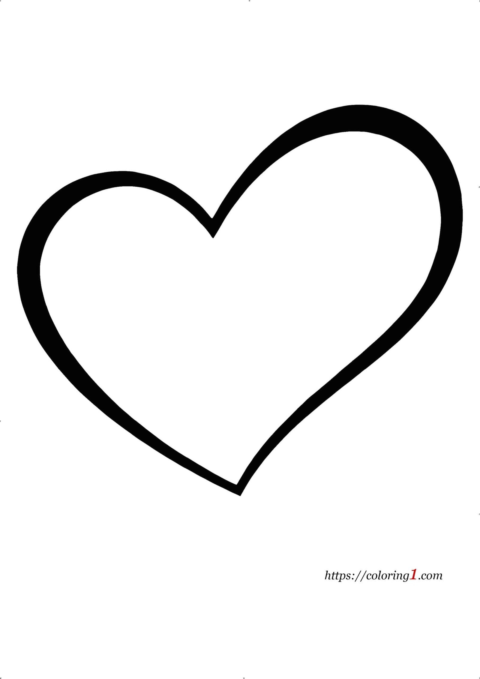Heart Shape Coloring Page