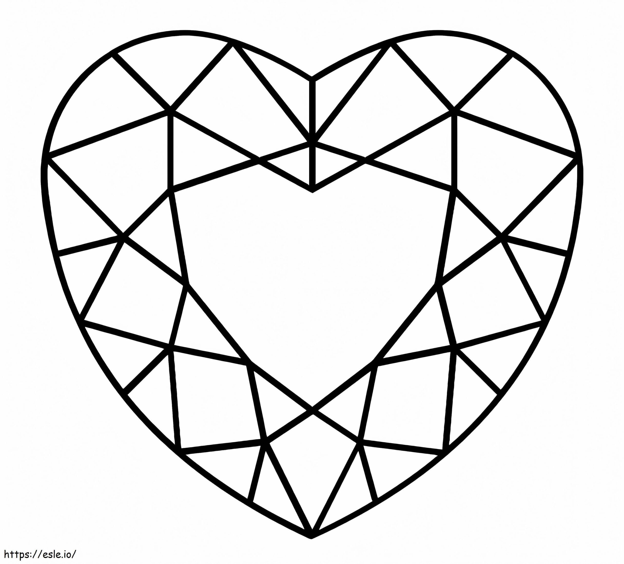 Heart Shape Diamond Coloring Page