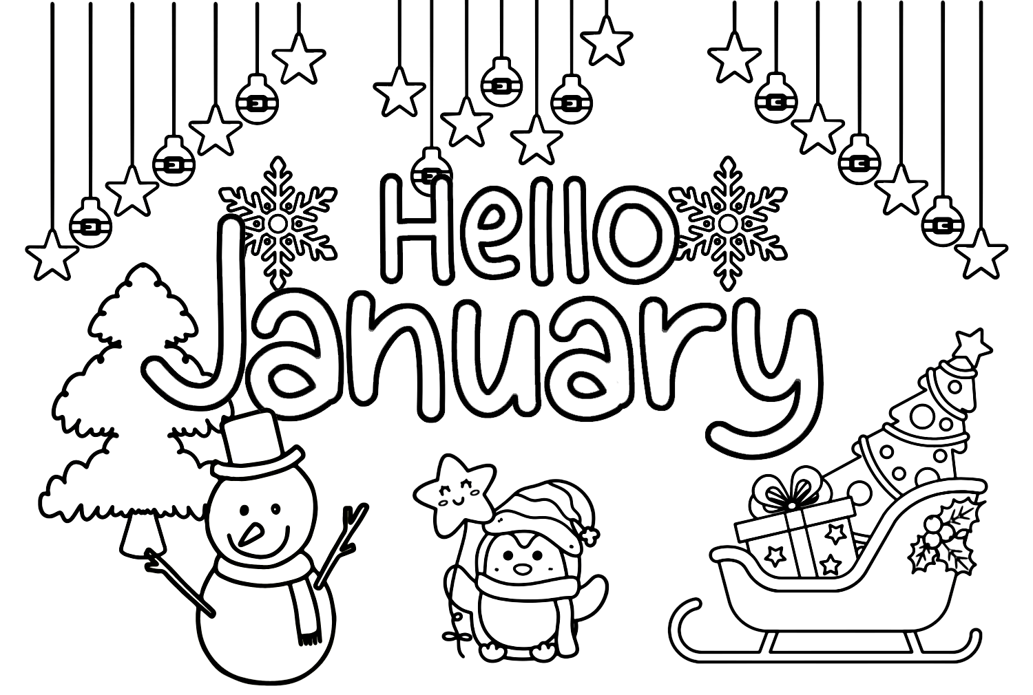 Hello January Coloring Page Free Printable Coloring Pages