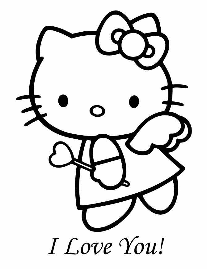Hello Kitty Valentine Coloring Pages Coloring Home