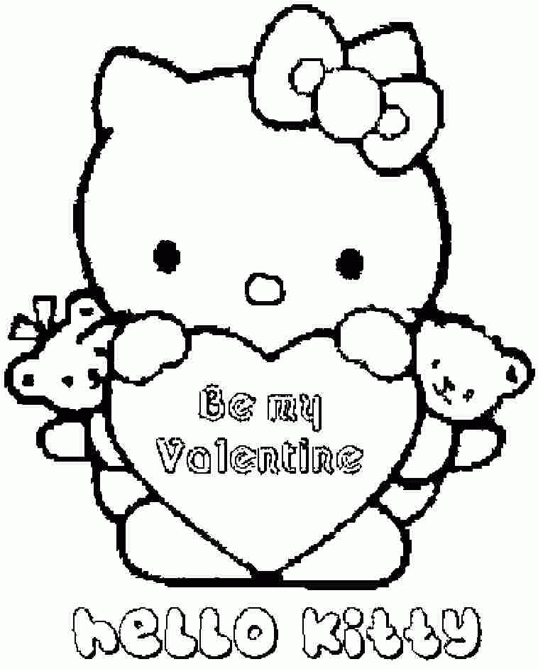 Hello Kitty Valentine Coloring Pages Coloring Home