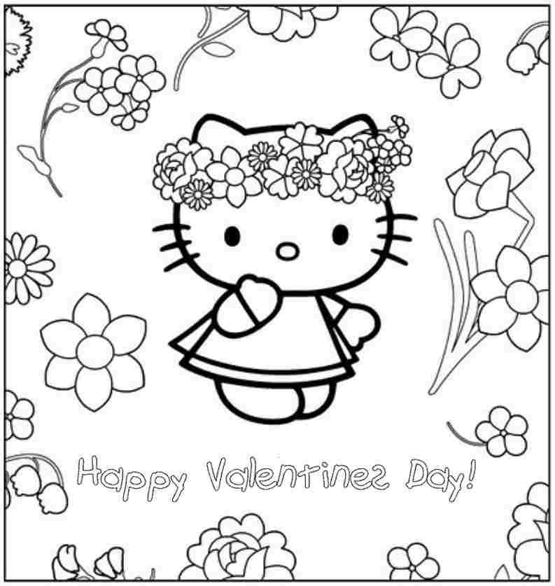 Hello Kitty Valentine Coloring Pages