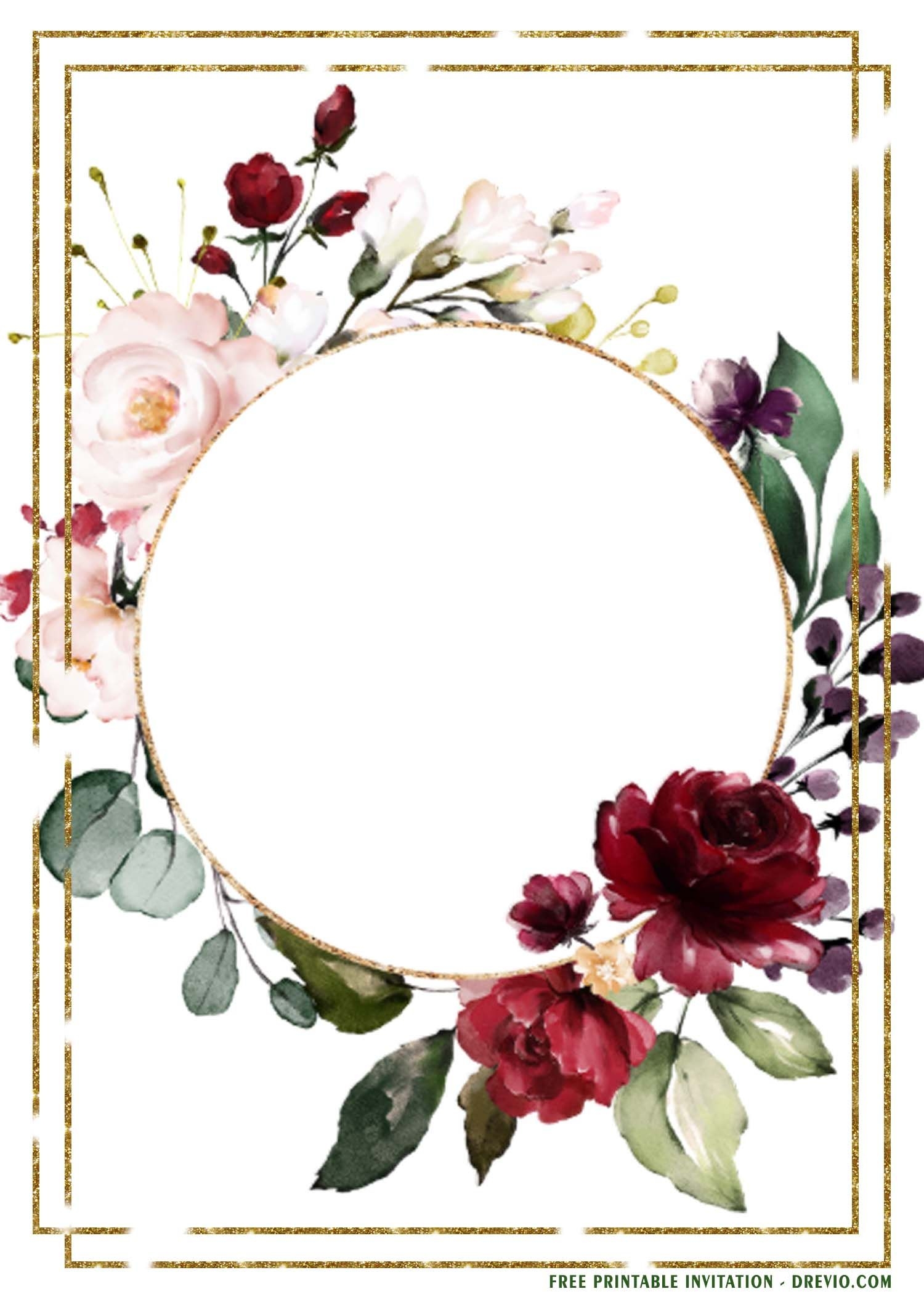 High Resolution Floral Invitation Template Printable Word Searches